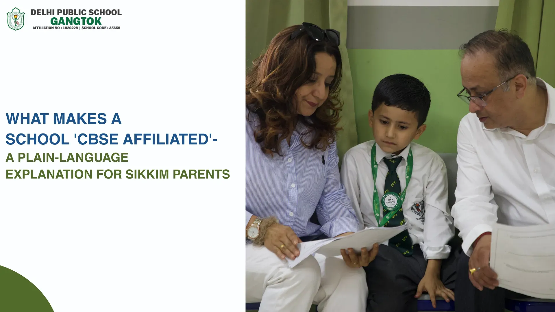 Parents looking at admission documents